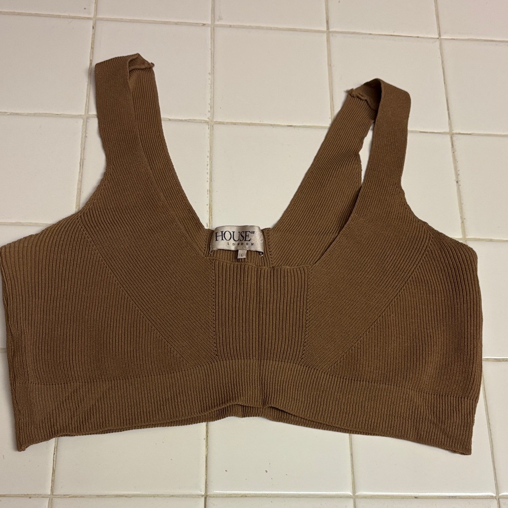 House of CB Brown Crop Top